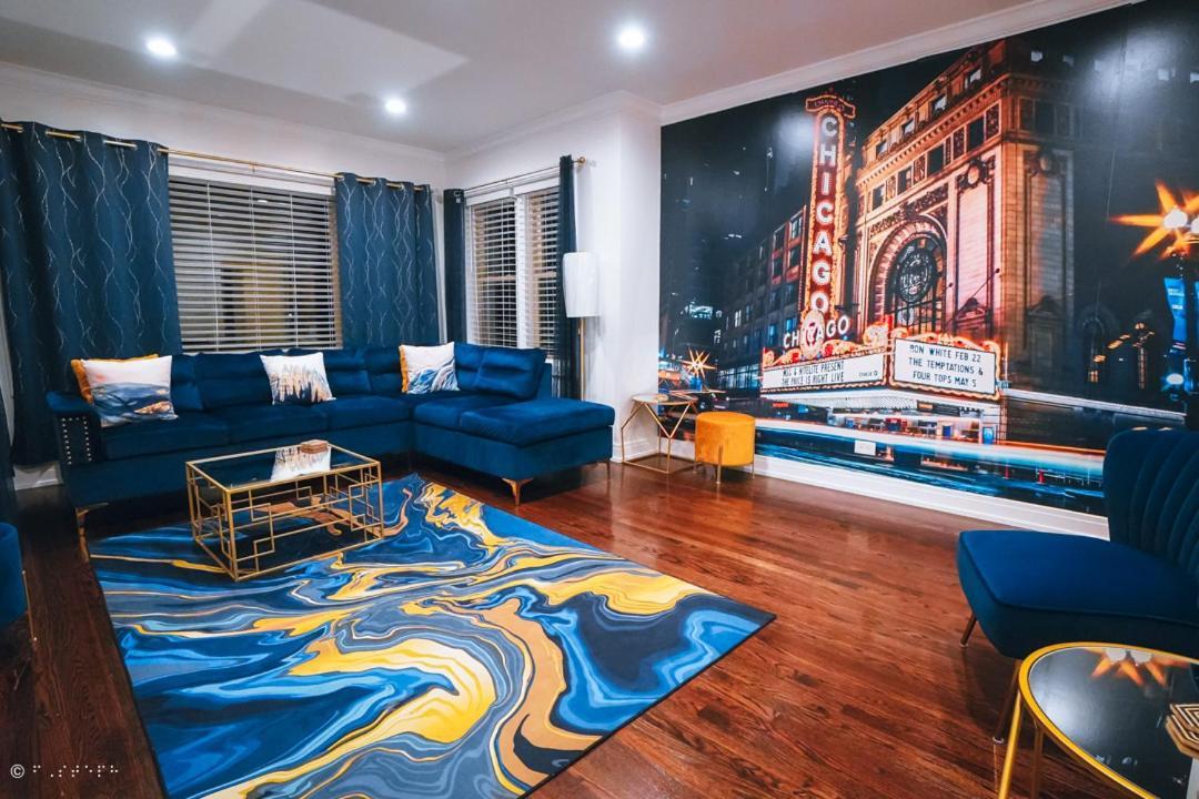 The Blue Golden Luxury Modern 3- Bedroom Apartment In Чикаго Екстериор снимка